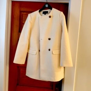 NWT Ann Taylor cream pea coat size small